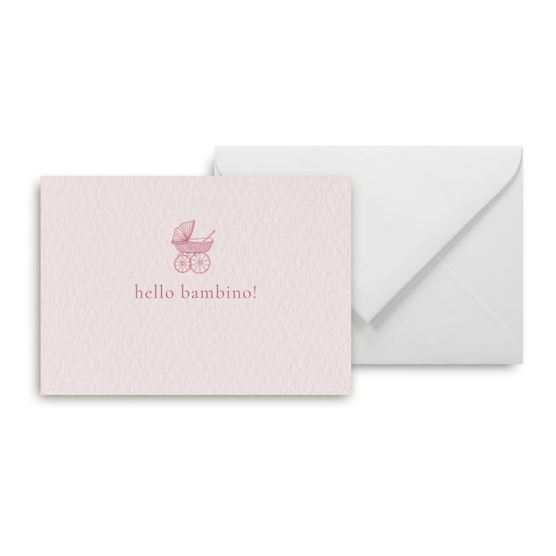 Mini kartka – hello bambino pink